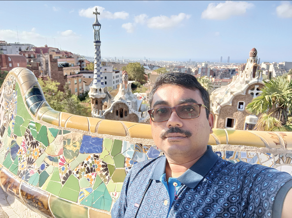 Author at park Guell, Barcelona, Spain.